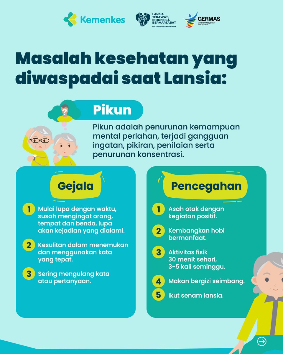 AyoSehatKemkes's tweet photo. Siapa nih yang sayang sama kakek nenek?

Yuk kita tunjukkan kasih sayang kita kepada mereka dengan selalu mengingatkan untuk menjaga kesehatan karena beberapa masalah kesehatan sering muncul lho pada lansia di sekitar kita.

#LansiaSehat #AyoSehat #HLUN2024 https://t.co/fU8Hj6cfMM