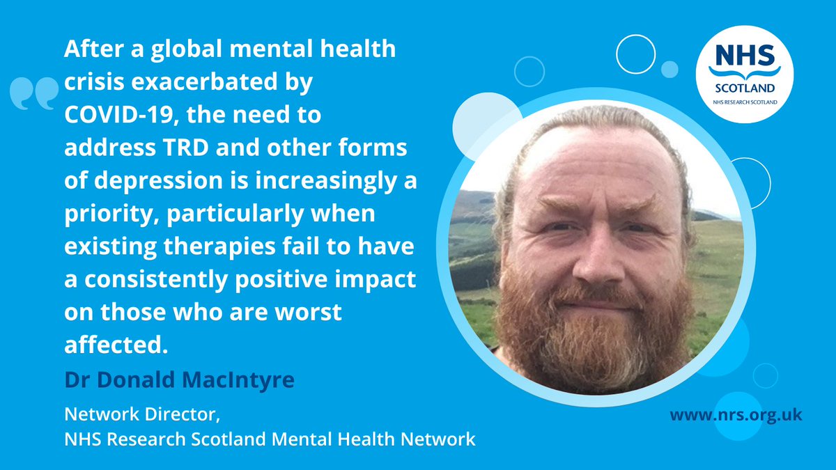 NHS Research Scotland (@nhsresearchscot) on Twitter photo Led by Principal Investigator Dr Donald MacIntyre, the new study of an investigational psilocybin treatment – supported by <a href="/NRS_MH/">NRS Mental Health</a> – will be the first study of its kind to have ever taken place in Scotland.
Read more 👉 nhsresearchscotland.org.uk/news/patients-… Led by Principal Investigator Dr Donald MacIntyre, the new study of an investigational psilocybin treatment – supported by <a href="/NRS_MH/">NRS Mental Health</a> – will be the first study of its kind to have ever taken place in Scotland.
Read more 👉 nhsresearchscotland.org.uk/news/patients-…