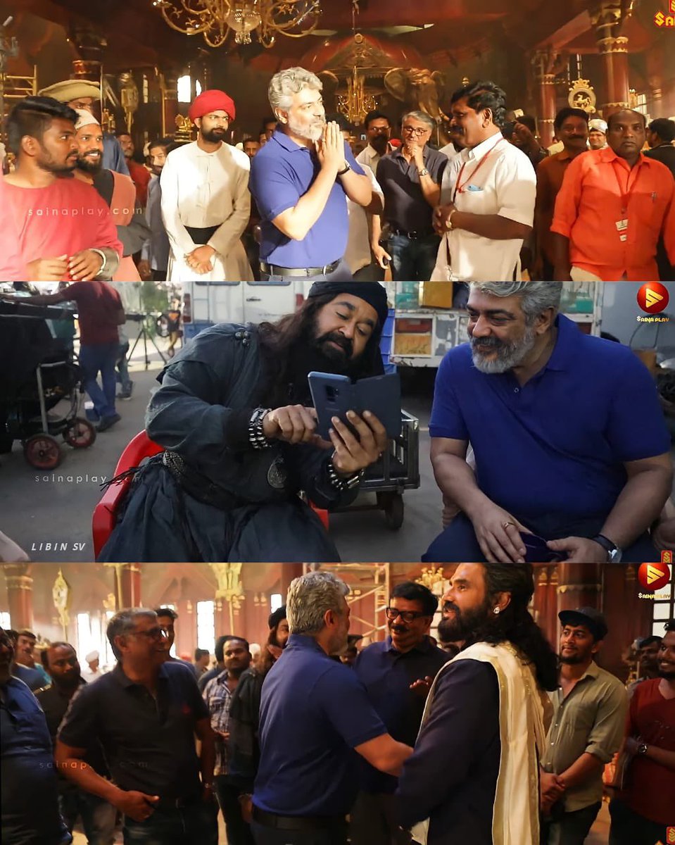 Then he met Lalettan @Mohanlal on the sets of #MarakkarLionoftheArabianSea 
(15th Feb 2019)😍

Now with Megastar @KChiruTweets garu on sets of #Vishwambhara 😍

Respecting Seniors🫡♥️
Be Respectful as Thala🙏😘

Both @ Ramoji Film City.

#AjithKumar 👑
#Vidaamuyarchi #GoodBadUgly