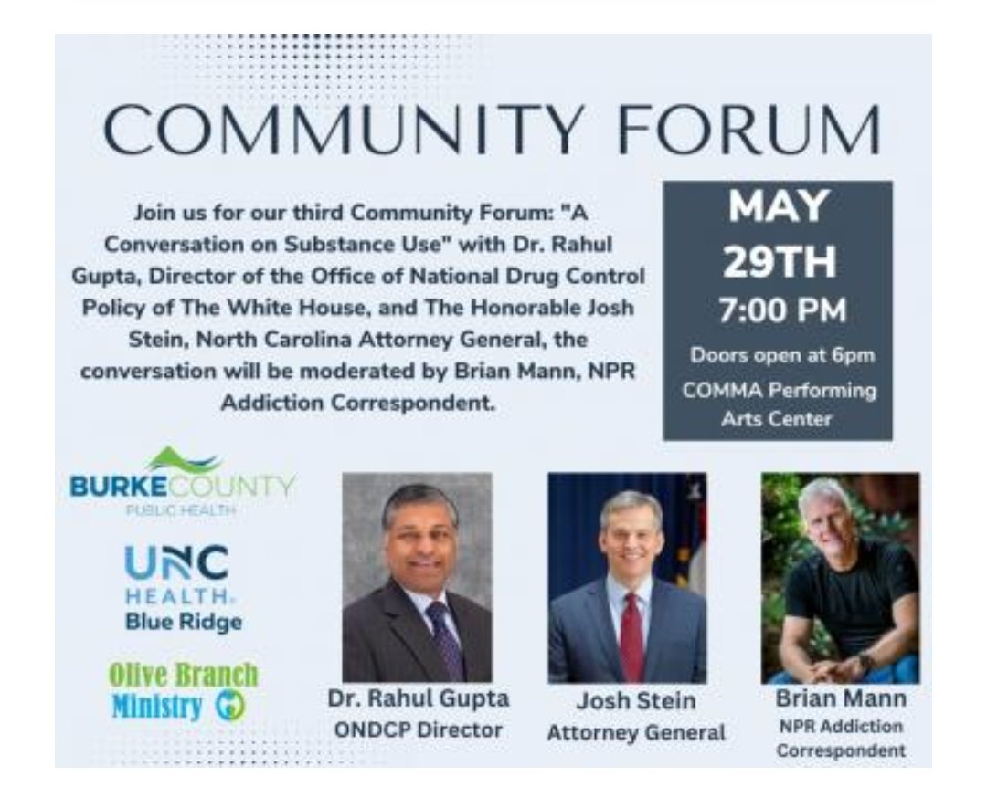 I'll join @DrGupta46 and @JoshStein_ *this evening* on stage in North Carolina to talk about progress and struggles in the fight against the #opioidcrisis. More than 100,000 people in the US are dying every year, many of them young. NPR