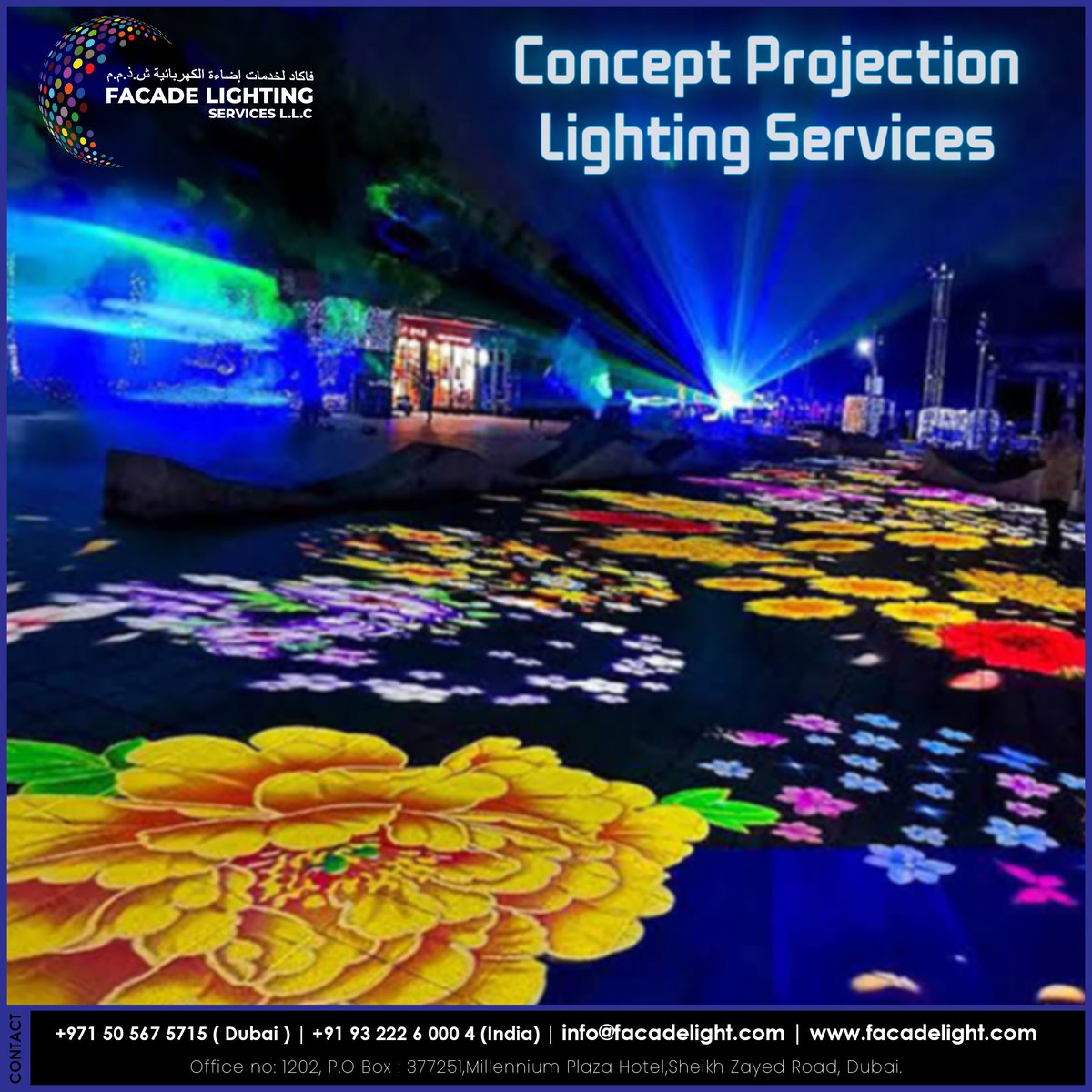 🌟 Experience the future of #lighting with our concept projection lighting services in Dubai! 

Contact @https://facadelight.com/

#facadelightingservices #facadelighting #exteriorlighting #lightinstallation #lightingmanufacturer #lightingsupplier #conceptlighting #eventlighting