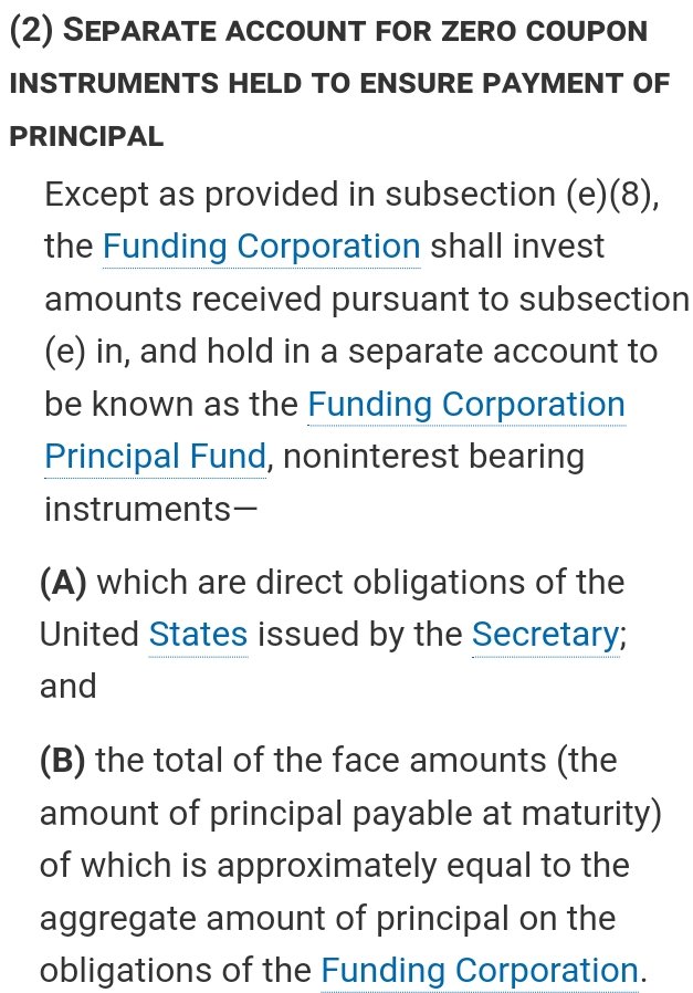 UNSOPHISTICATED ATTYS AIM TO TURN #FANNIEGATE INTO THE 1989 FHLB'S BAILOUT, ENTITLED 'SEPARATE ACCT'
With the assessments,they paid the $300mll annuity (interests) on the 40-yr RefCorp obligation +$0 (loser) in zero-coupon Ts (its face value repays the $30B principal at maturity)
