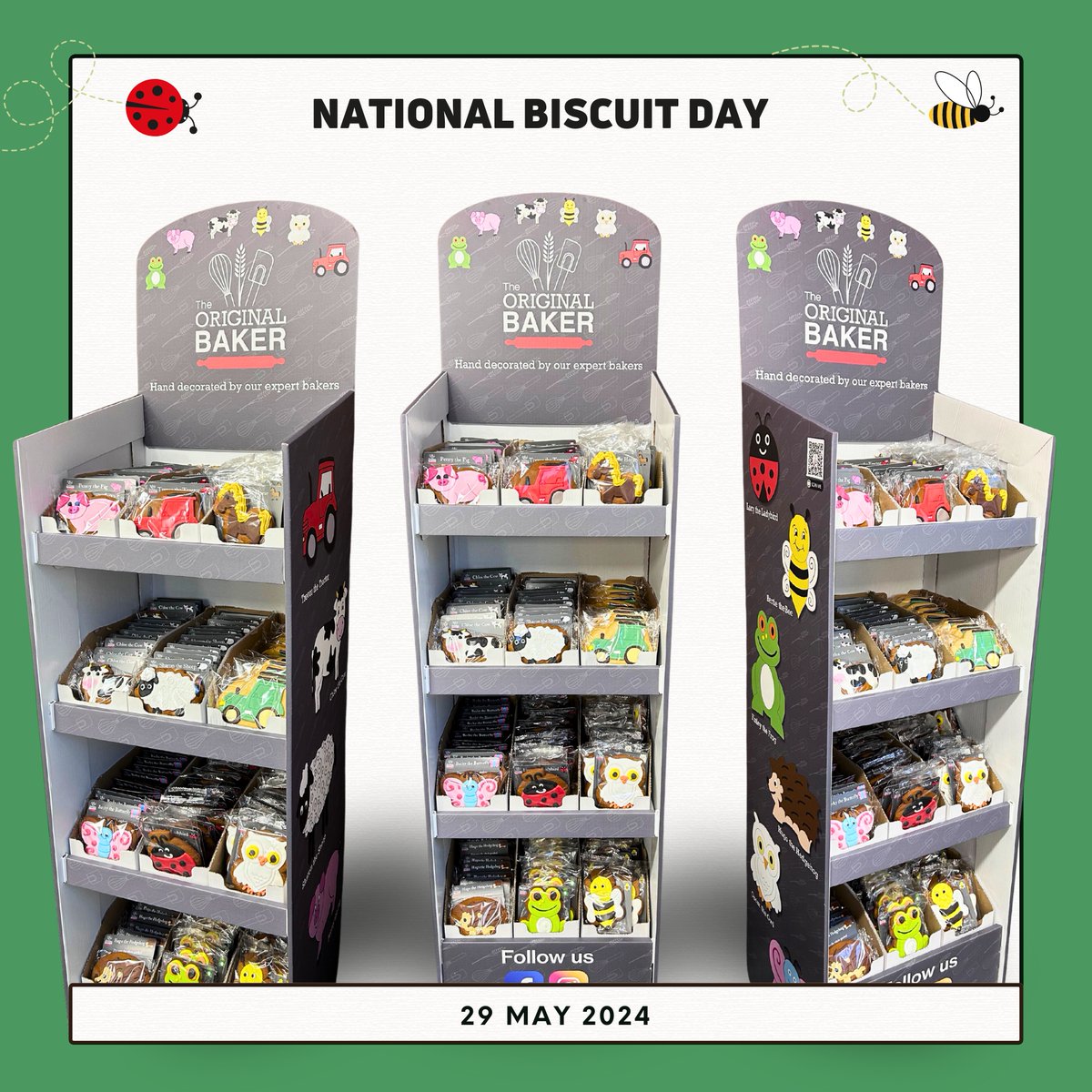 Happy #NationalBiscuitDay!

With farm, zoo, garden and seasonal ranges available, we have something for everyone! 

Order 15 boxes and get an eye-catching stand to display them in style and boost sales. 

Call 01653 699855 or visit theoriginalbaker.co.uk/pages/biscuits

#handmade #biscuits