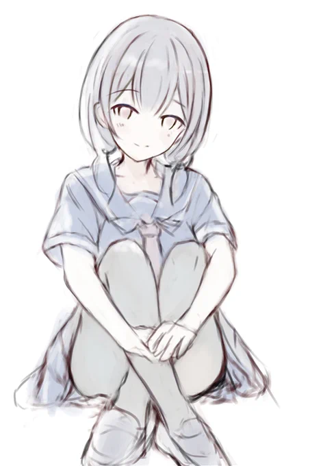 こんな感じのパンツが見えそうで見えない感じのやつにしようかなって。タイツか生足。タイツかなぁ 