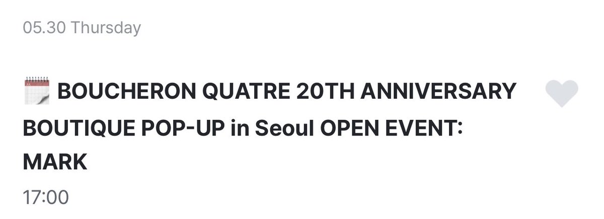 Schedule Update 28.05.24 BOUCHERON POP-UP in Seoul Open Event — มาร์ค ⏰30 พฤษภาคม 15.00 น. (ไทย) #๑๒๗ไปทำงาน #MARKxBoucheron #MARK #마크 #NCT127 @NCTsmtown_127