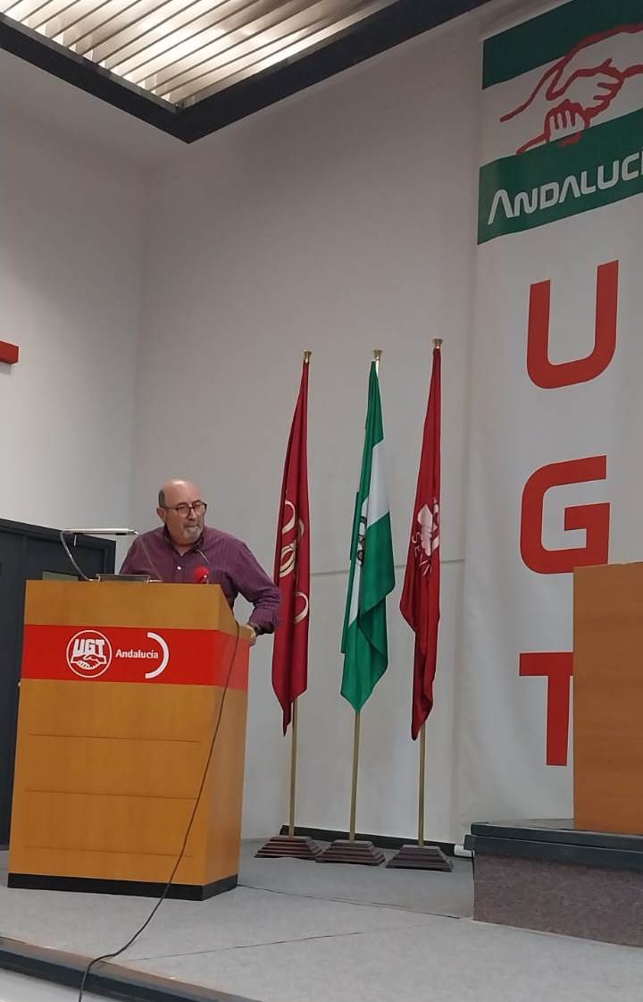 🗣 El secretario general de @ugt_jaen, Manuel Salazar, ha intervenido en el 6º Comité Regional de @UGT_Andalucia , que se está celebrando esta mañana