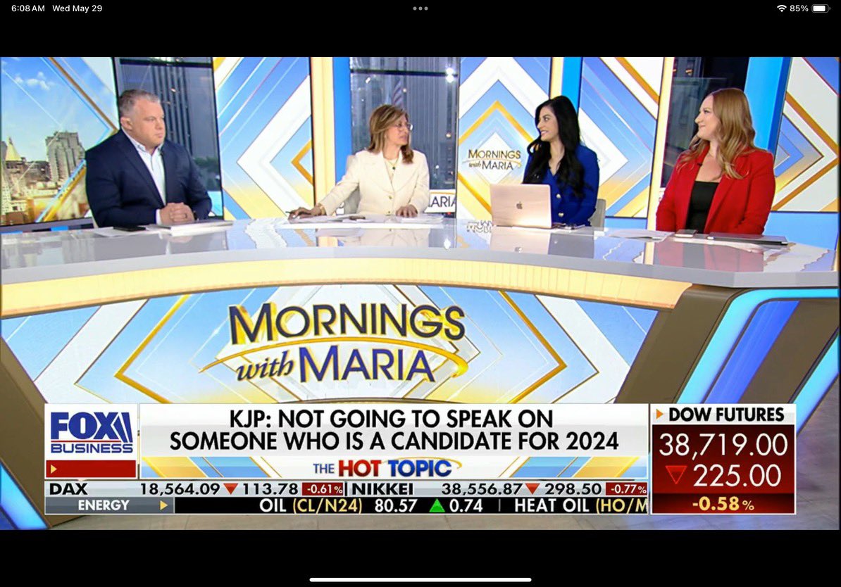 Always a great morning with @MariaBartiromo breaking down the Trump Trial, Democrats in freak out mode as Biden loses voters and so much more. Tune into @FoxNews now!