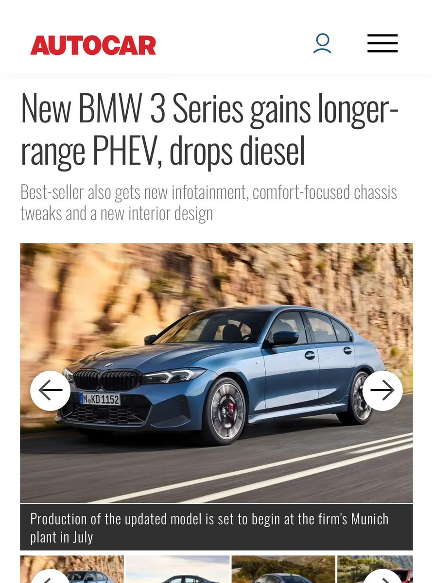 This seems like quite a big thing. No more 320d. What will all the reps drive now? I guess they’ll all move to the 330e?