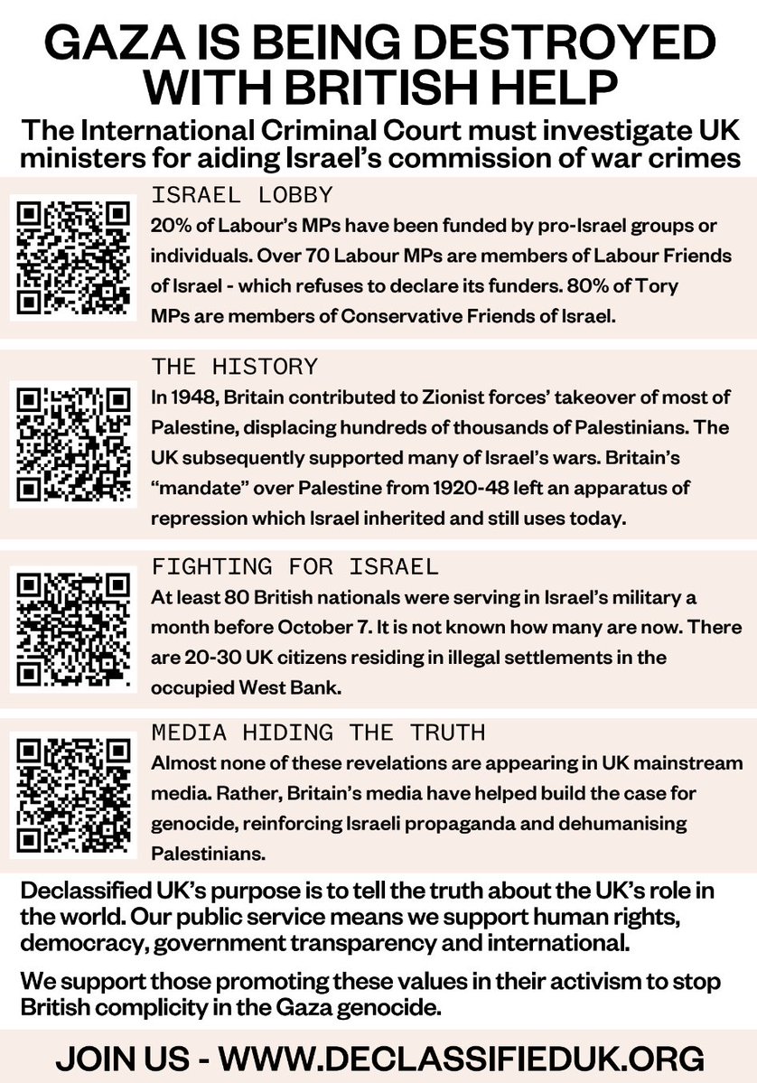 ❗️The UK national media are covering up UK complicity in Israel's genocide. Boycott them. And join us to help us tell people the truth. 👉declassifieduk.org/join/