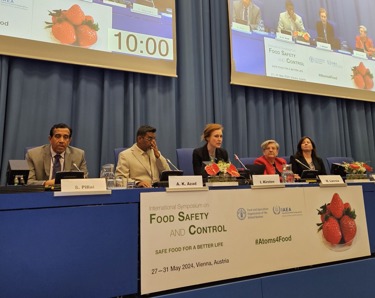 Today, our own @ingridkirsten1 leads an expert panel on the sidelines of @iaeaorg's International Symposium on Food Safety and Control. We are discussing experiences from different countries and sectors on radiation for food safety and food security to achieve the @UN #SDGs.