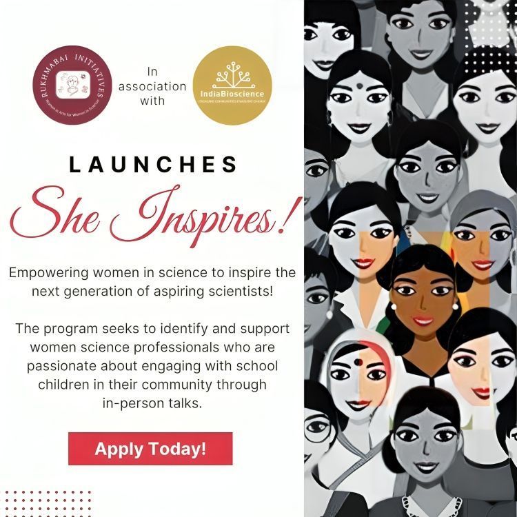 Tomorrow is the last date to apply for @IndiaBioscience and @Rukhmabai101 joint pilot community program, She Inspires! 🤝 👉 bit.ly/3UcvHal ⏰ Last date to apply: 30 May 2024 She Inspires! is looking to support you! Apply soon! 👩‍🔬 👩‍🏫