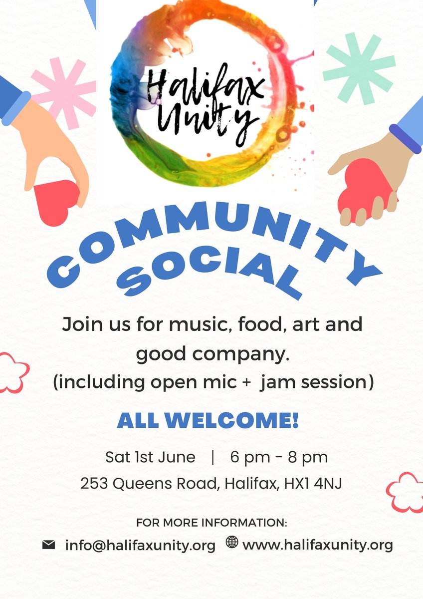 HalifaxUnityCIC's tweet image. We would love to have you with us on Saturday from 6pm to share space with hot food, music and good company. All welcome. Please share on x
