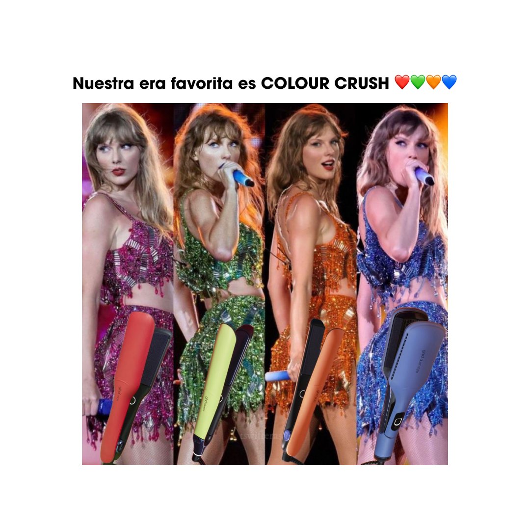Colour Crush Taylor’s version ❤️💚🧡💙
¿Alguien por aquí que vaya a disfrutar del Eras Tour en Madrid? 😍
Comenta con cuál de los colores de nuestra edición limitada Colour Crush irías vestida al concierto 🫶🏻🥳

#ghd #taylorswift #swiftie #ghdcolourcrush