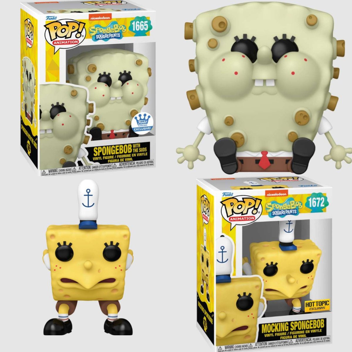 First look at Spongebob exclusives!
Funko shop exclusive Spongebob with the suds Funko Pop
And Hot Topic exclusive Mocking Spongebob

#spongebob #spongebob25thanniversary #spongebobsquarepants #spongebobwiththesuds #FunkoPopVinyl #FunkoNews #FunkoPopsNews #FunkoSoda #FunkoChase