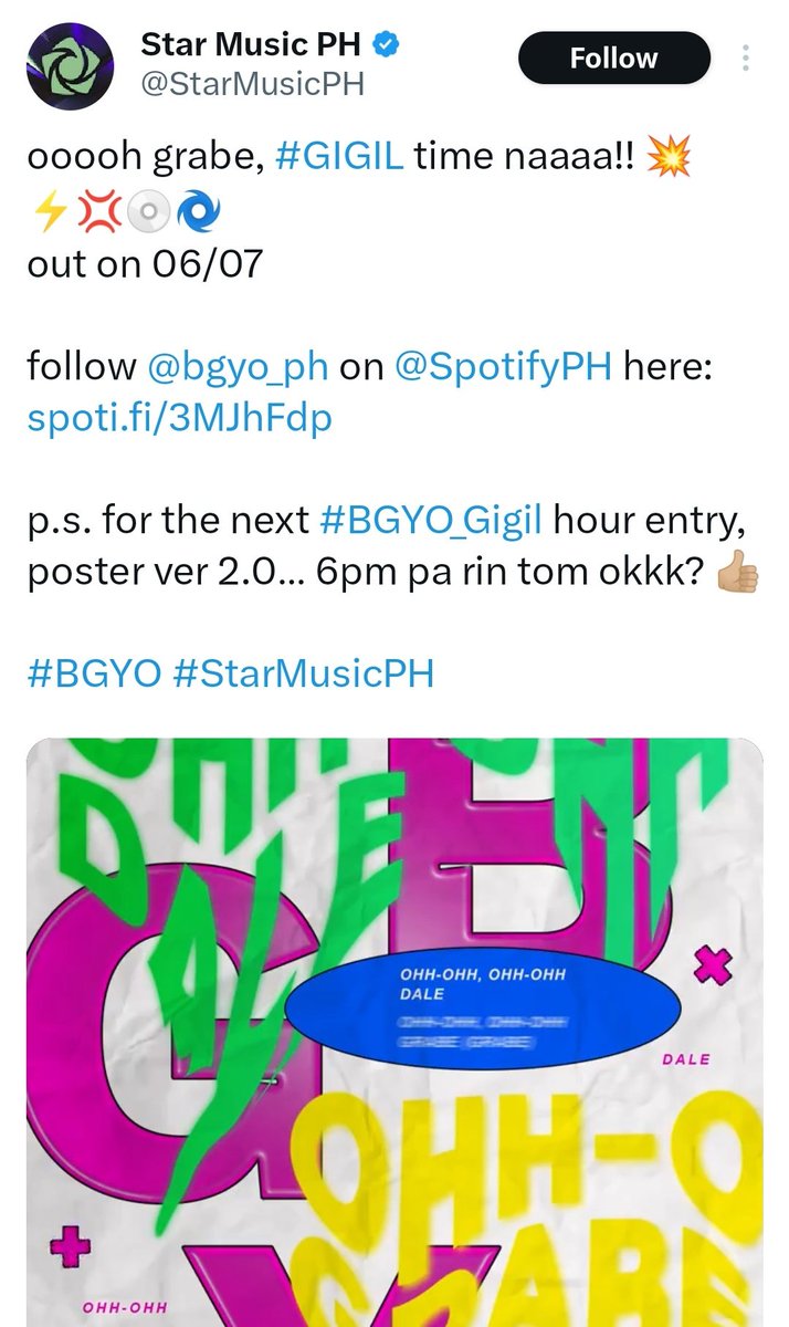 Nawawala talaga creativity ni @StarMusicPH pagdating sa BGYO🤷‍♀️

BGYO GI6IL REV3AL  
#BGYO_Gigil 
#BGYO @bgyo_ph