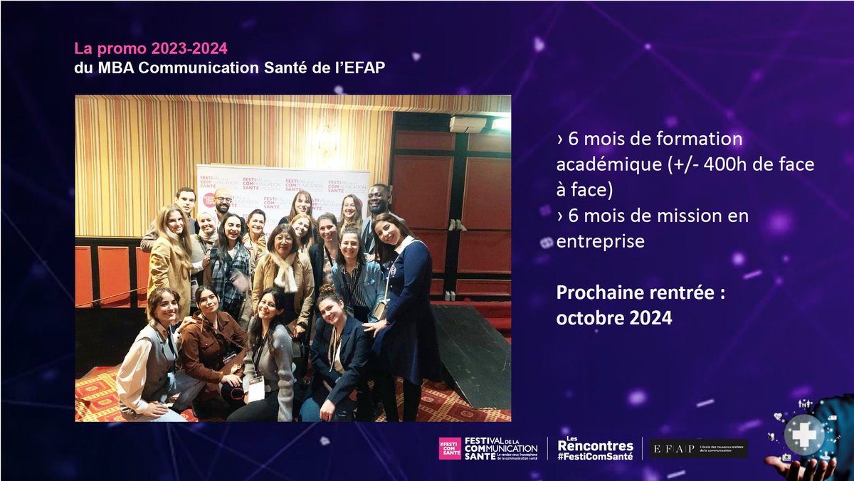 ✨Notre Rencontre #Festicomsante X @EFAP_ est maintenant terminée, merci à tous ! Retrouvez notre Blog #Festicomsante, les 3 articles rédigés par les étudiants du MBA Communication & Santé @efap_ sur ces 3 thèmes liés à l’expérience santé 1️⃣ 'Troubles du comportement alimentaire