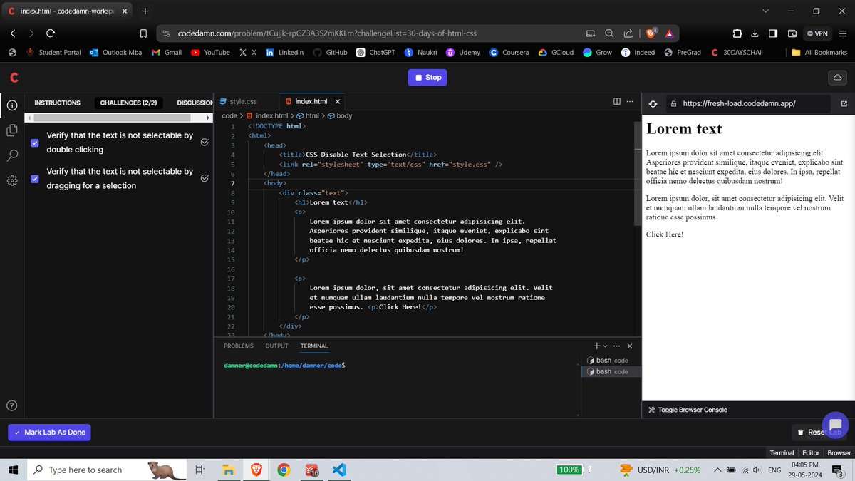 rohan_sh0808's tweet photo. 🎉Completed Day 18 of @codedamncom "30 Days of HTML & CSS Challenge"!
📌Ready to level up my Web Dev skills!
📌GitHub: https://t.co/fDl7elQrMj
#HTML #CSS #CodingCommunity #Connect #WebDev #Follow #New #People #Tech #Challenge #Code #CodeDamn https://t.co/S15taWOUAR