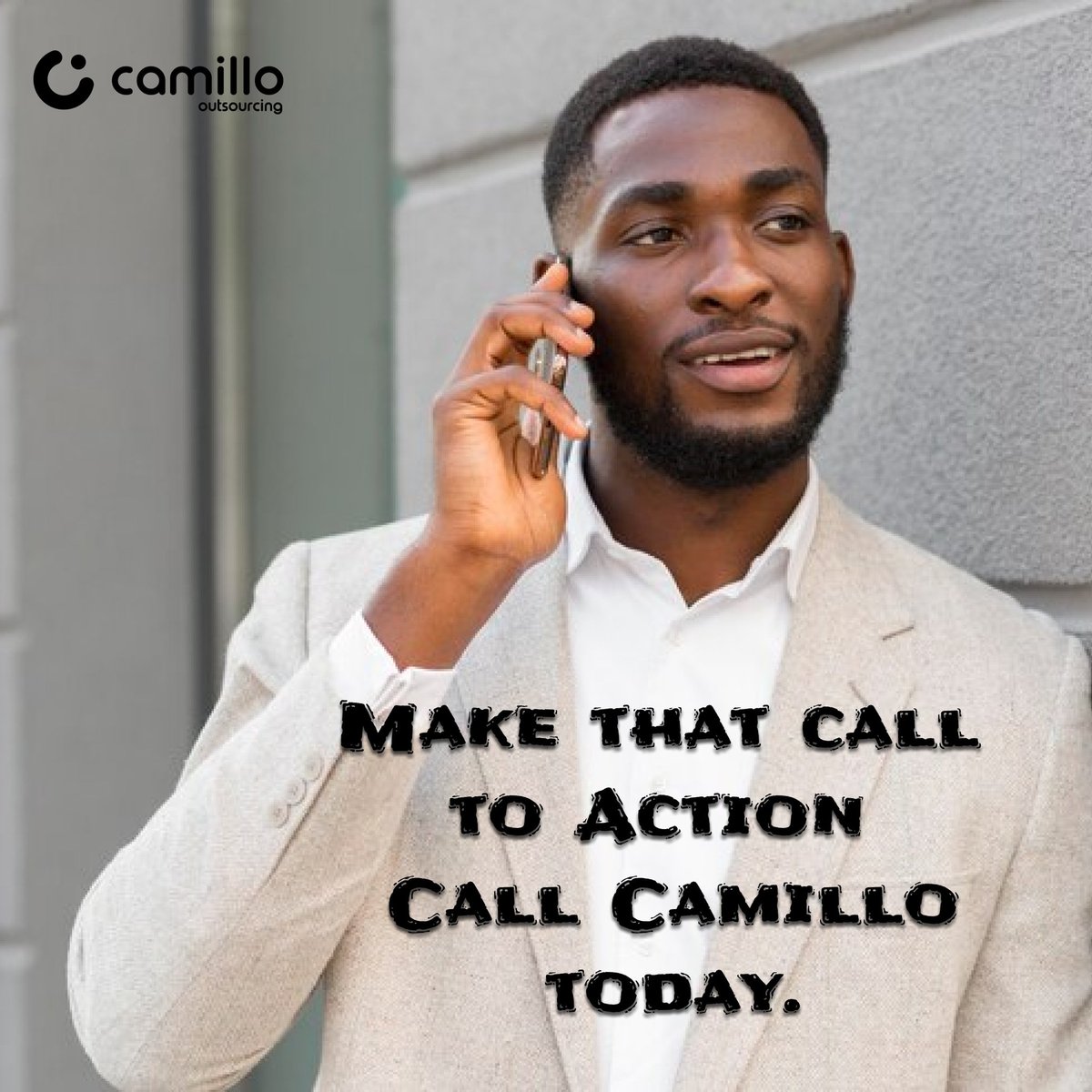Enough of procrastinating your decision.

Make a call to action.

Outsource that other part of your work, Call Camillo today.

info@camillo.ng
0201-343-8060
0201-343-8061

#camillo #outsourcingpartner #businessowner
#businessprocess #calltoaction