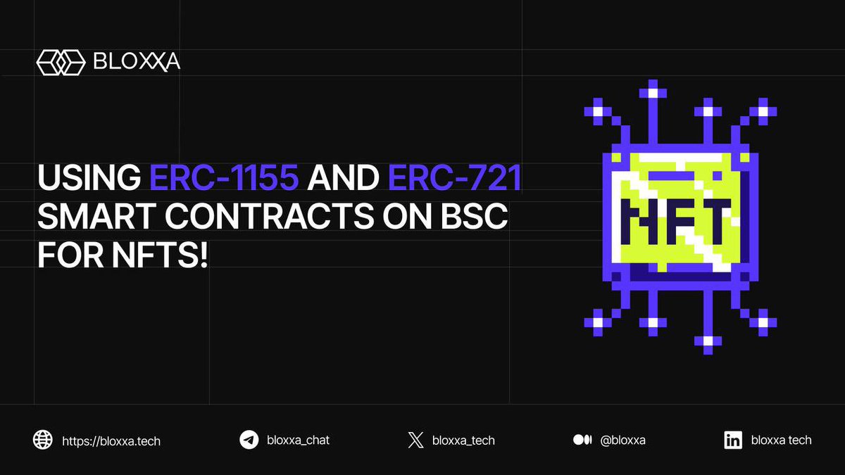 Unlock NFT potential with ERC-1155 &amp; ERC-721 on BSC! 🚀🎨

ERC-721: Unique tokens for collectibles &amp; digital art. 🖼
ERC-1155: Create both unique &amp; fungible tokens for games. 🎮

Why BSC? 🤔
Low fees
High speed ⚡️
Easy integration 🤝
Bring your NFT ideas to life with us! 

Pitch