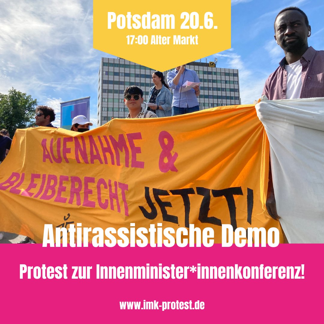 Weil jedes Kind zählt! Wir unterstützen die Proteste junger Geflüchteter bei der Innenminister*innen-Konferenz in #Potsdam. Hier könnt ihr den <a href="/jogspace/">JoG</a>-Aufruf mit eurer Organisation oder Initiative unterzeichnen: imk-protest.de