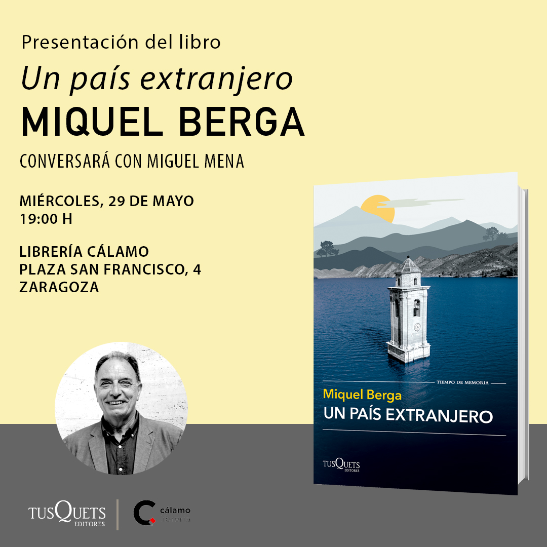 🔴HOY A LAS 19.00 HORAS🔴 📙Miquel Berga presenta Un país extranjero, obra publicada por @TusquetsEditor  🗣️Conversará con Miguel Mena. @libreriasdezgz @LibreriasCEGAL