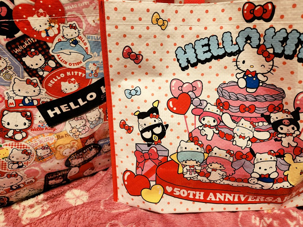 ダイソーでキティちゃんのバッグ買ってきた🎀欲しかったこの物入れはなかったぁーーー🥲