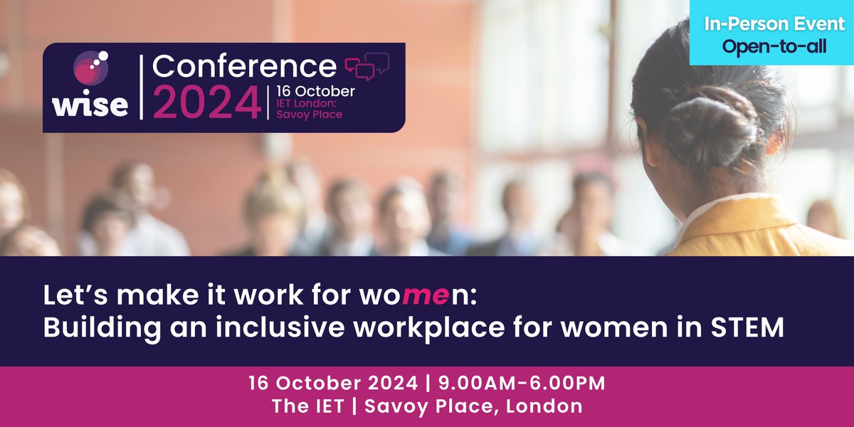 Join us at the #WISEConference2024 📣 Let’s make it work for women: building an #inclusiveworkplace for #womeninSTEM

Register and download Partnership and Exhibition Opportunities guide here : loom.ly/Iu-WLZw

#Inclusion #GenderEquity  #DEI #GenderDiversity #Conference