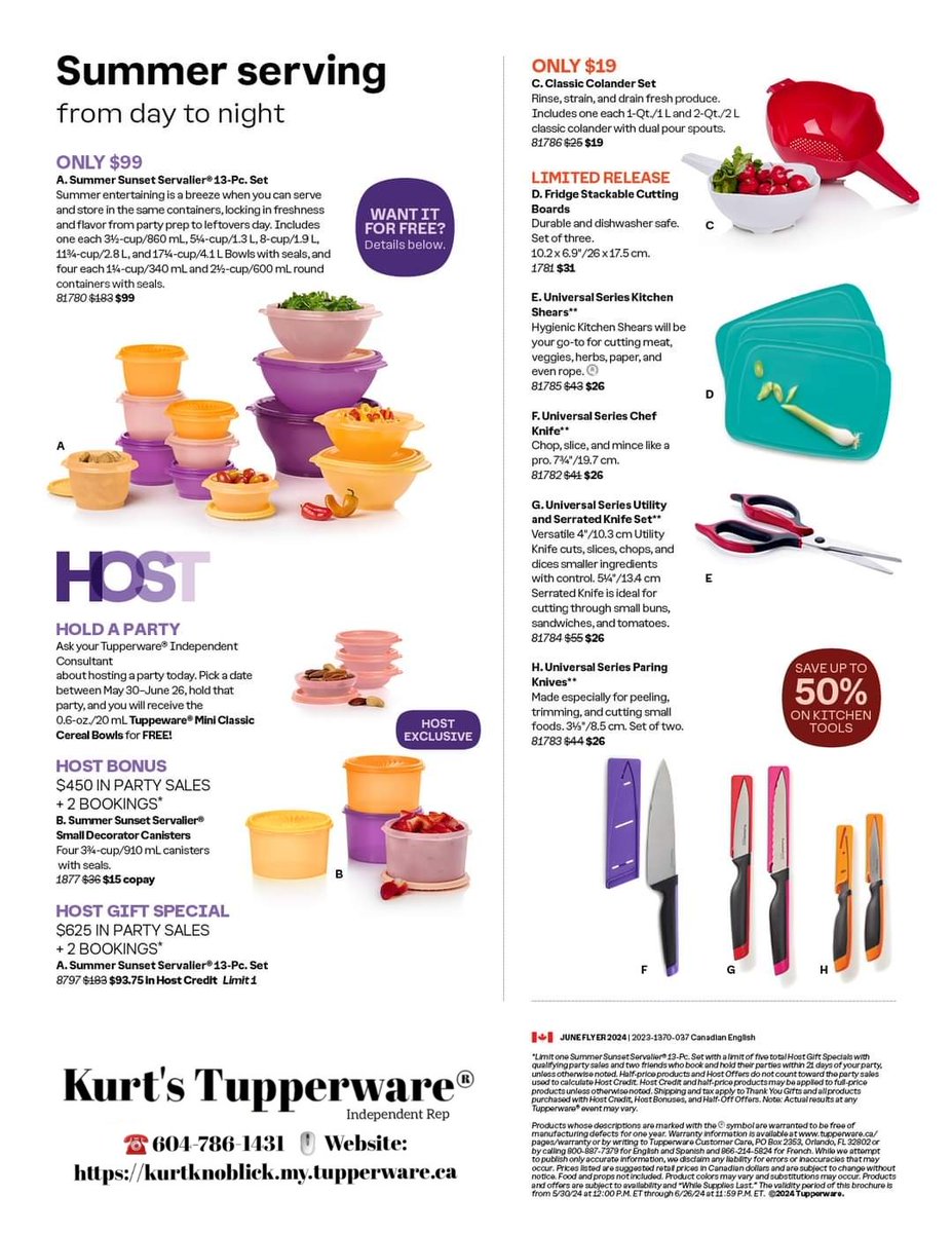 KurtsTupperware's tweet photo. Summertime freshness, all year long!
SAVE BIG in June on our FridgeSmart® Containers!  

SNEAK PEEK of our FREE product offers this month too! 

Check it all out 👀

Brochure runs from May 30-June 26, 2024 https://t.co/UfMfnJ8FRi