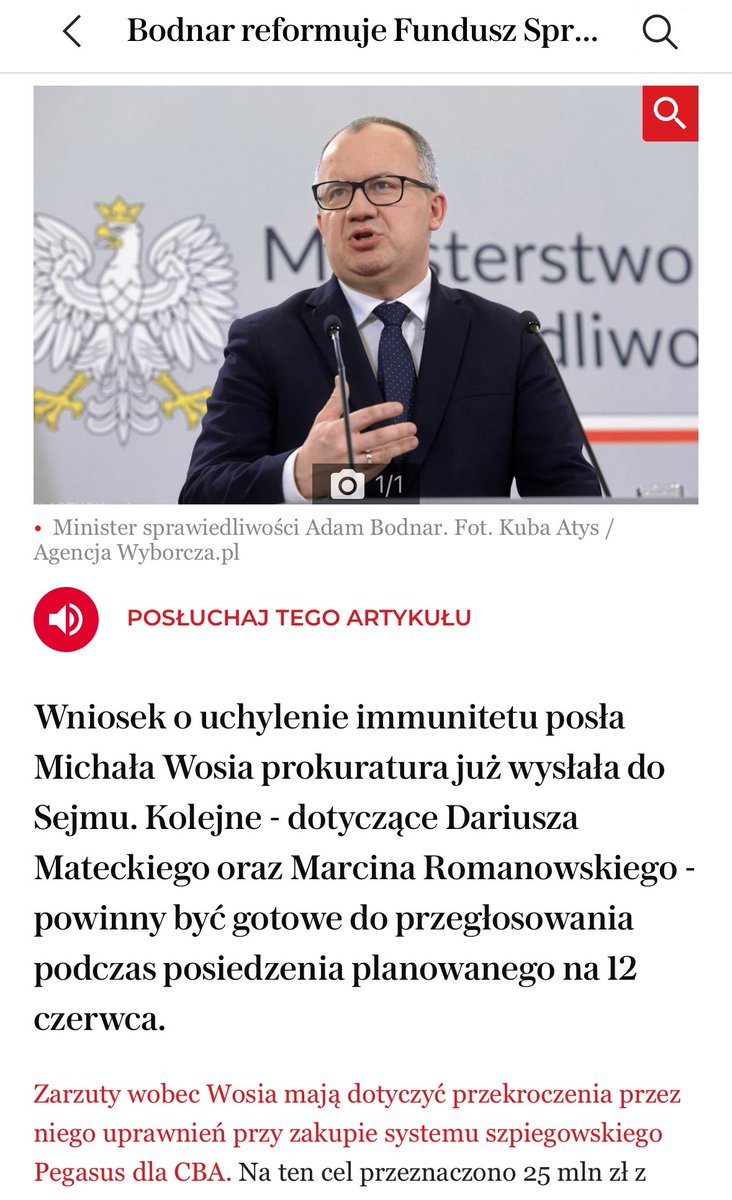 Wniosek o uchylenie immunitetu Mateckiego powinien być gotowy na najbliższe posiedzenie Sejmu 12 czerwca - podaje Min. @Adbodnar Nic lepszego dzisiaj nie przeczytacie😉