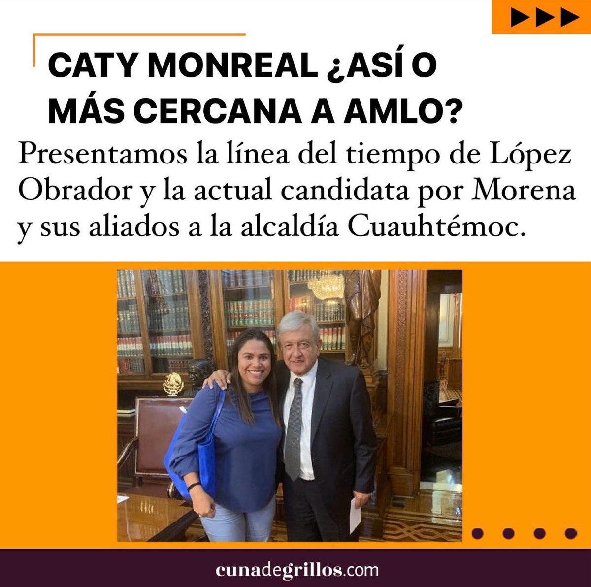 😱 CATY MONREAL ¿Así o más cercana al presidente LÓPEZ OBRADOR?

☝️ Presentamos la línea del tiempo de @lopezobrador_ y la actual candidata por Morena y sus aliados a la alcaldía Cuauhtémoc @catymonreal_. 

▶️ Aquí la fotogalería: instagram.com/p/C7jbVcaup0Q/…