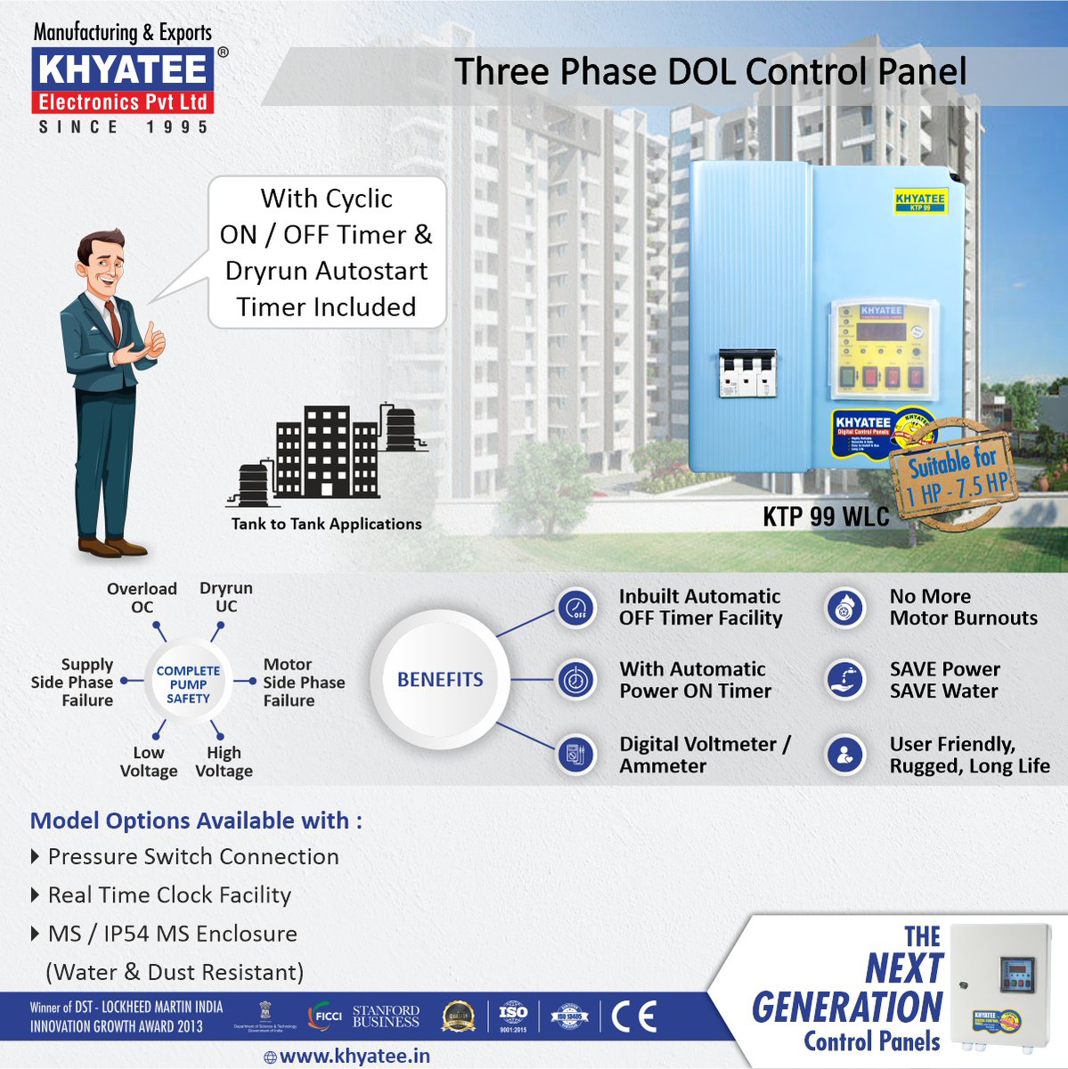Khyatee1995's tweet photo. End pump worries with KTP 99 WLC! 🚰 Enjoy automatic timers, protection, and digital monitoring in one package. Get peace of mind with Khyatee Controllers. #KhyateeElectronics #PumpControlPanel Visit https://t.co/TwsqV9cUJg ✨ https://t.co/I7xev4RQ2g