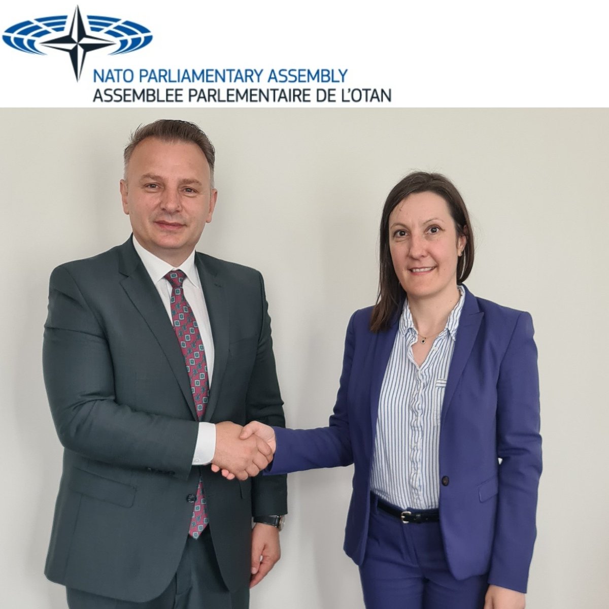 AstritZemaj's tweet photo. Honoured to conduct the first official mtg with #NATO PA @natopa SG Popa two days after the historic vote to advance🇽🇰#Kosovo's status to an Associate Member.I expressed my gratittude &amp; reaffirmed 🇽🇰's strategic ambition to expeditively advance its integration path to #NATO. https://t.co/LOewyrFZpW