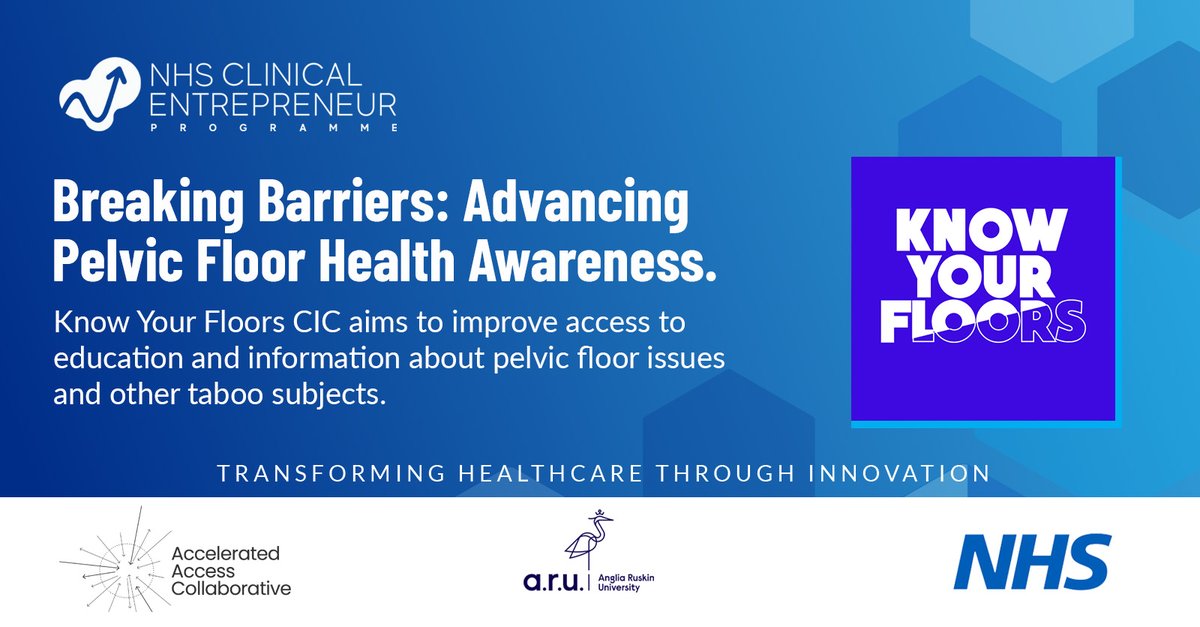 Breaking Barriers: Advancing Pelvic Floor Health Awareness!💡

Read Cohort 7 Clinical Entrepreneur Suzanne Vernazza’s Journey with Know Your Floors CIC, a social enterprise aiming to improve access to education and information about pelvic floor issues.

🔗nhscep.com/2024/05/29/bre…