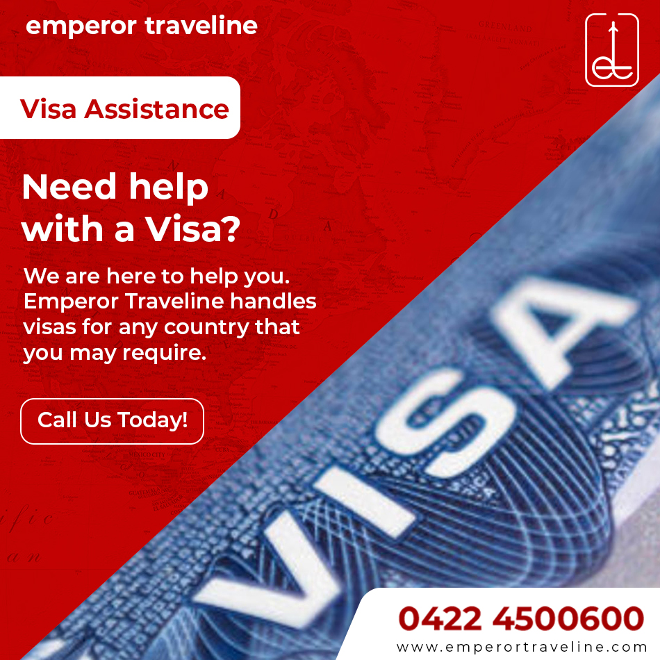 Need help with a #Visa? Fret not! At #EmperorTraveline, we specialize in hassle-free #visaservices for any #destination you dream of. Let's turn your #travelplans into reality together. 

For more details call us at 0422 4500600
Visit: emperortraveline.com/visa-service.h…