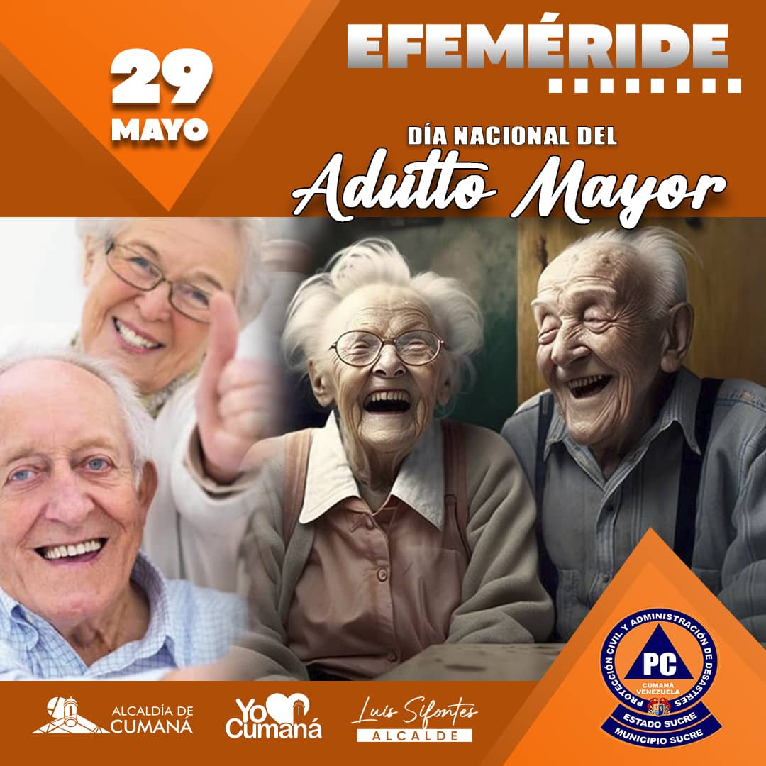 YO❤️CUMANÁ
#29May| Efeméride 🧡

La edad es solo un número que no puede medir la grandeza de su ser, así como conmemoramos la niñez y la juventud, también conmemoramos la grandeza del adulto mayor, personas llenas de experiencia y amor.

¡Feliz día! 🧡
