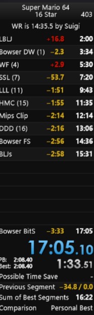 Uhhh how did I just got a 17.05 in my very first no reset run after 2 days of practice for LBLJ lmao. I got a 2.00 lblj split, so imagine what run would this have been with a normal 1.2x lblj 💀 low 16