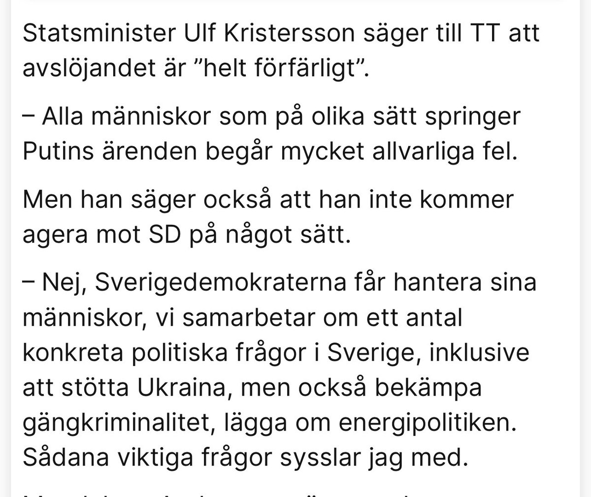 Ulf Kristersson illustrerar precis som vanligt politikens impotens. Saker är ”helt förfärliga” men han kommer inte agera.
