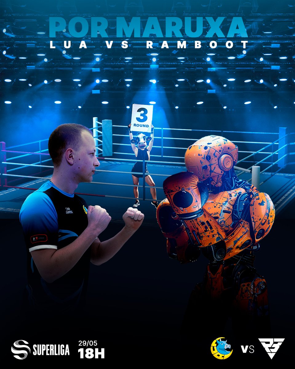 ¡Comienza el tercer round! Solo quedará uno en pie 🥊 Va por ti, Maruxa 🐮 🕕 18:00 vs @RambootClub 📺 twitch.tv/lvpes #ToTheMuun | #SuperligaLoL