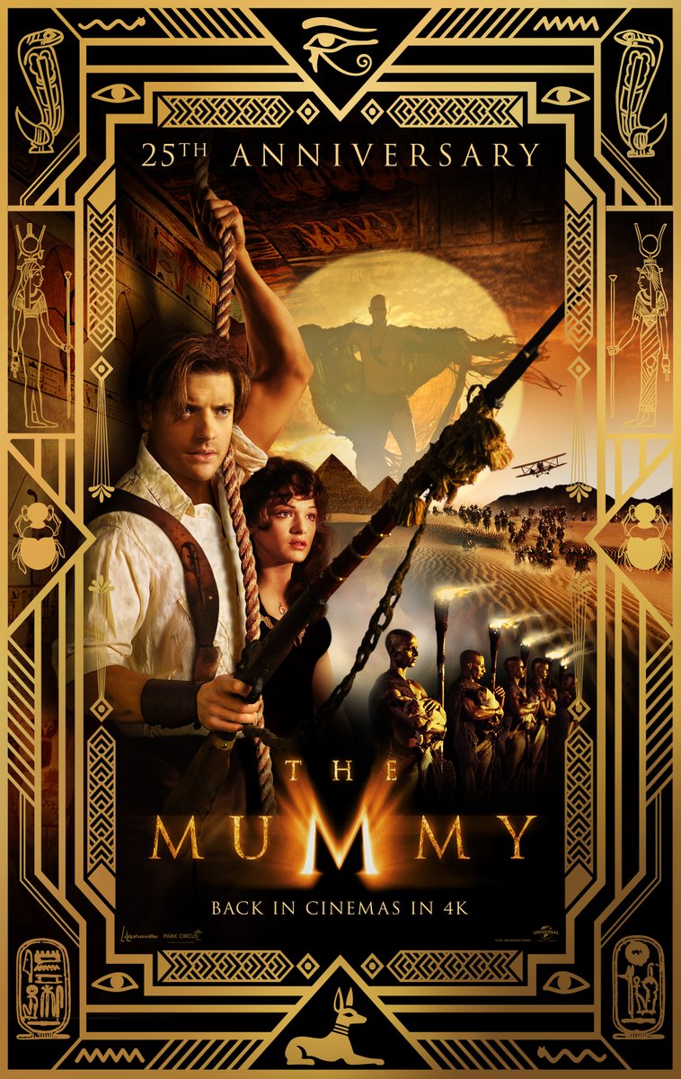 スティーヴン・ソマーズ監督、ブレンダン・フレイザー主演「ハムナプトラ 失われた砂漠の都」('The Mummy',1999年)の公開25周年記念4K上映版のポスターが公開されたようだ。  (Empire)