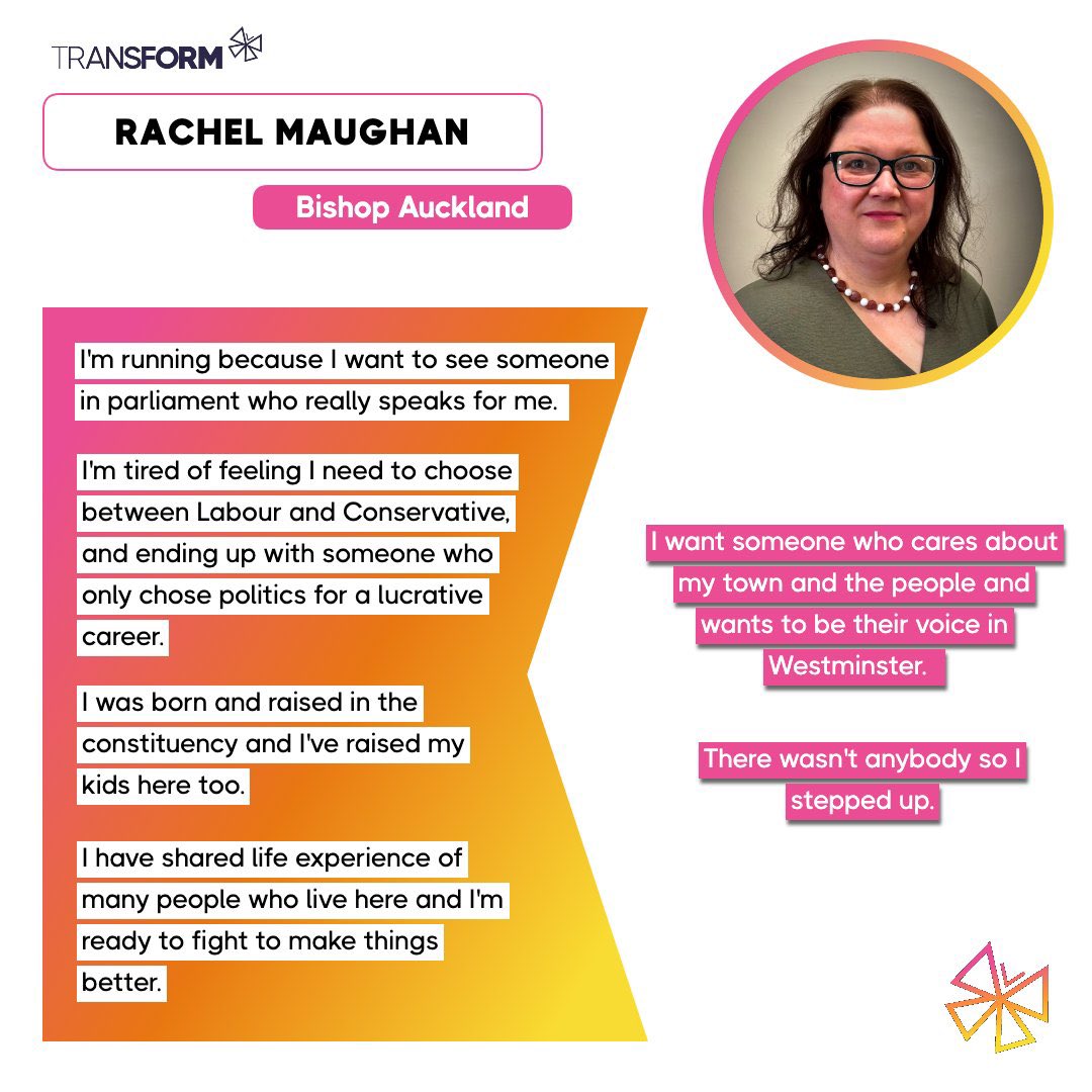TRANSFORM CANDIDATE: Rachel Maughan ✊ How you can help us win: ✅ Follow Rachel - @RachelMaughanX ✅ Canvass if you're in the North East! ✅ Join Transform (transformpolitics.uk/join) ✅ Donate to our campaign fund: gofundme.com/f/help-us-laun…