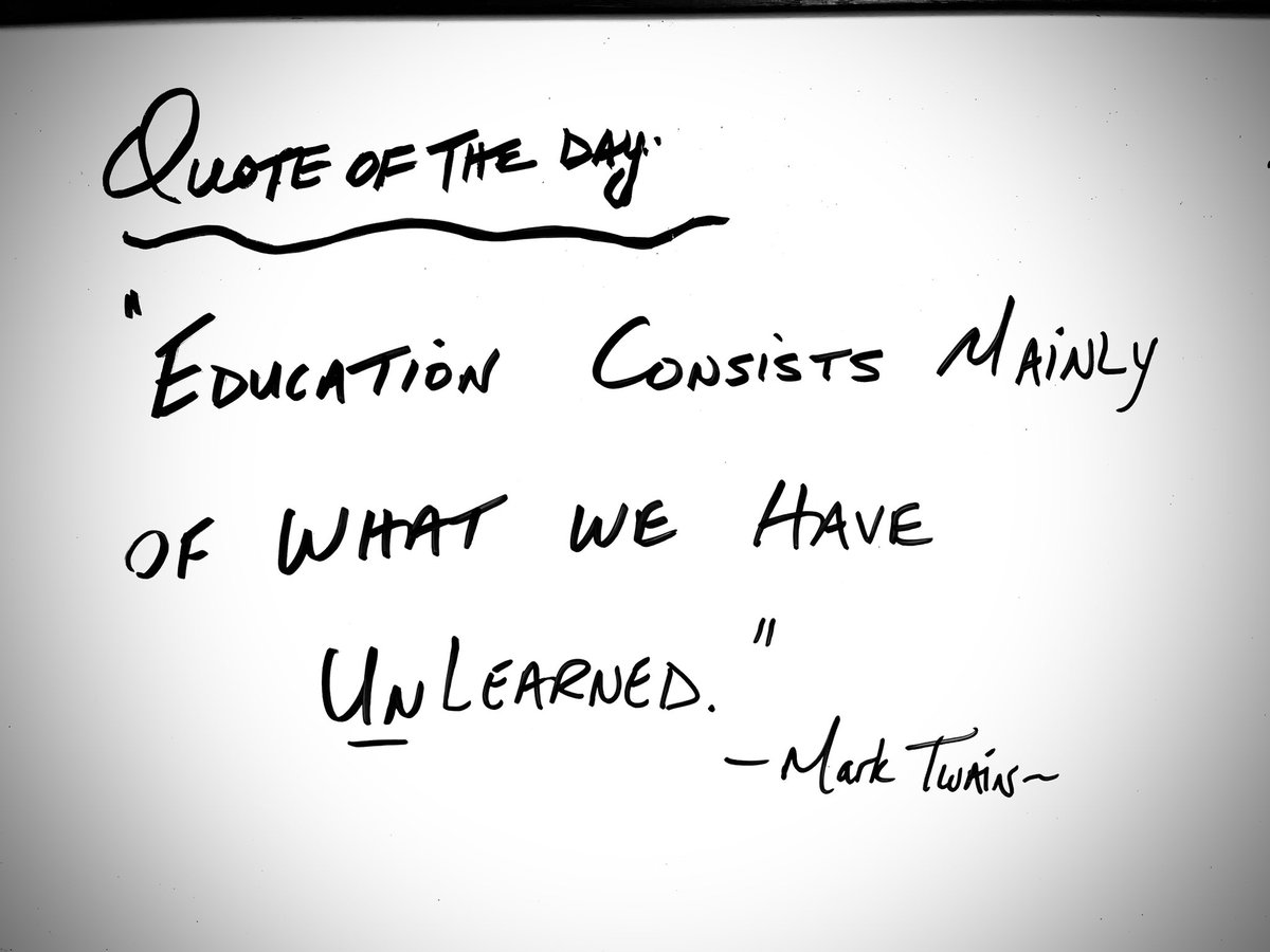 DrRandyFollett's tweet photo. #Quote of the day
at LakeView Chiropractic:
“#Education consists mainly of what we have UNLearned.”
#MarkTwain
#ThinkForOurselves
#Health
#Hope
#Chiropractic https://t.co/i6CnUk4Q5i