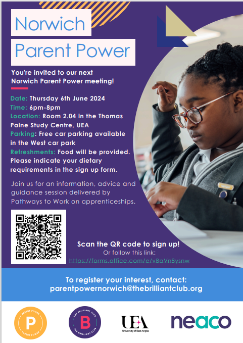 Norwich Parent Power (@norwichpp) on Twitter photo 📢Attention parents & carers with children
<a href="/HellesdonHigh/">HHS</a>, <a href="/SewellPark/">Sewell Park Academy</a>, <a href="/HewettAcad/">Hewett Academy</a> & <a href="/tsas_norwich/">Thorpe St Andrew School and Sixth Form</a>, you're invited to our next #Norwich #ParentPower meeting on 6th June <a href="/uniofeastanglia/">UEA</a>.
👉Our mission is to empower parents & carers to make change in their children’s future. 📢Attention parents & carers with children
<a href="/HellesdonHigh/">HHS</a>, <a href="/SewellPark/">Sewell Park Academy</a>, <a href="/HewettAcad/">Hewett Academy</a> & <a href="/tsas_norwich/">Thorpe St Andrew School and Sixth Form</a>, you're invited to our next #Norwich #ParentPower meeting on 6th June <a href="/uniofeastanglia/">UEA</a>.
👉Our mission is to empower parents & carers to make change in their children’s future.