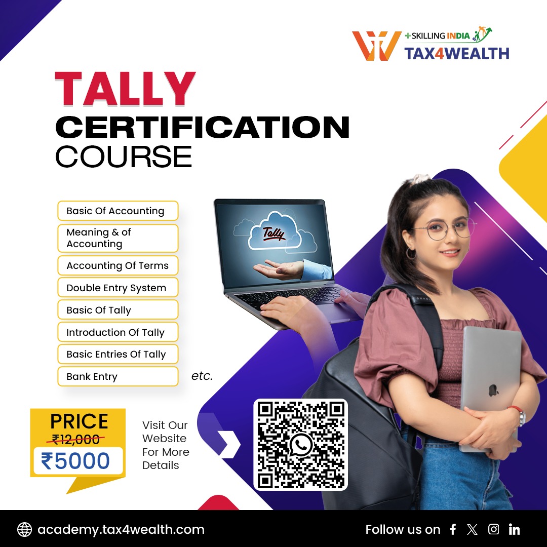 tax4wealth's tweet photo. "📊 Elevate your accounting skills with Tax4wealth's new Tally course! 🚀 Join now to master Tally and boost your career in finance. 💼 
.
.
.
#Tax4wealth #TallyCourse #AccountingSkills #FinanceTraining #careergrowth https://t.co/7SdFfKuIOv