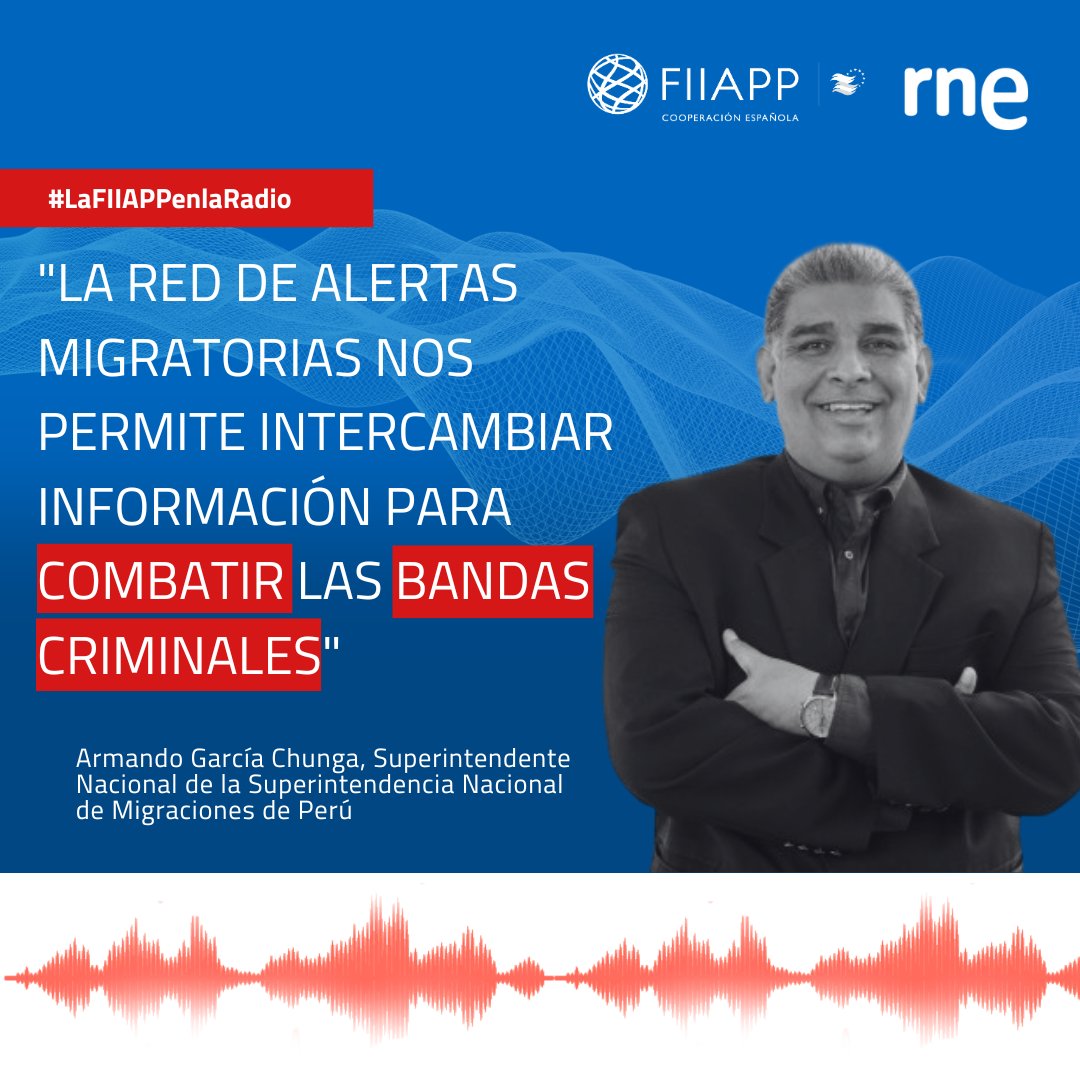 ❌Cerrar el paso a la criminalidad🛂Con una Red de Alertas Migratorias en América Latina. 🇪🇺 Con el apoyo de @Eurofront_UE 🇪🇸 de la @policia a través de #FIIAPP 🇵🇪 y el compromiso de @MigracionesPe. #LaFIIAPPenLaRadio 📻👉rtve.es/play/audios/co…