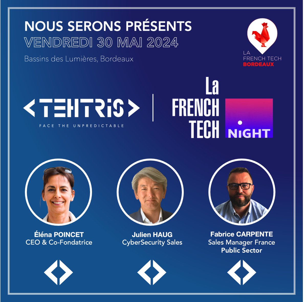 Rdv à la #FrenchTechNight à Bordeaux ! 🚀

Organisé par <a href="/FrenchTechBdx/">French Tech Bordeaux</a>, ce showroom éphémère réunit l’écosystème #tech <a href="/NvelleAquitaine/">Nouvelle-Aquitaine</a> avec plus de 600 acteurs clés !

📅30 Mai 2024 - 18h30
📍Bassins des Lumières, Bordeaux

À demain 🚀🇫🇷

#FrenchTech #IA #cybersecurité #FinTech