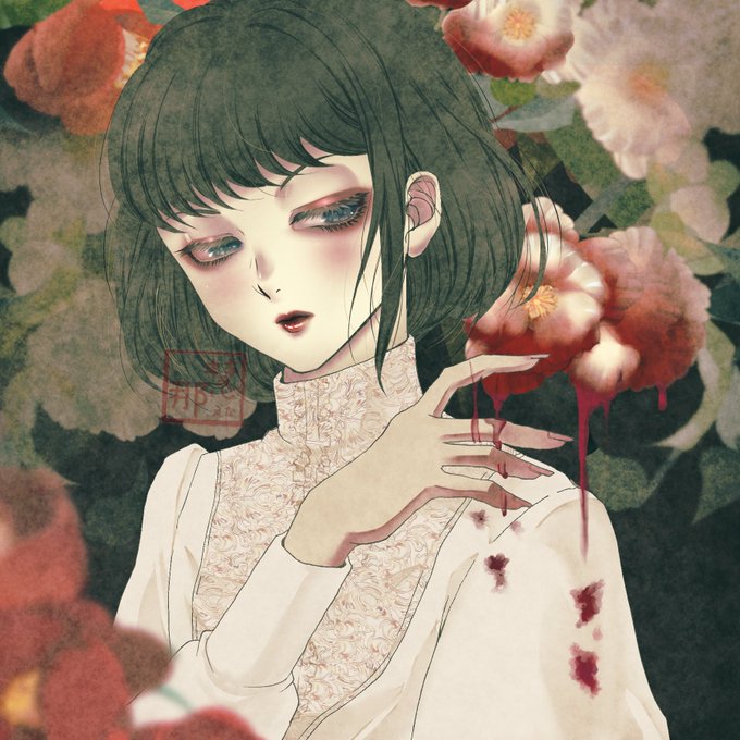 「blue eyes flower」 illustration images(Latest)｜5pages