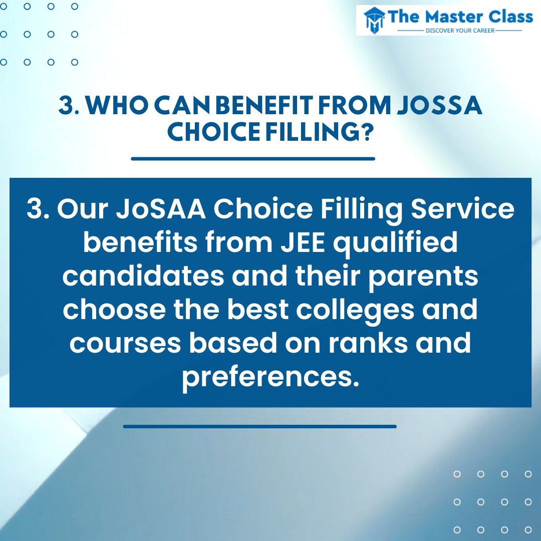 masterclassofcl's tweet photo. 🌟 Expert JoSAA Choice Filling

Maximize your admission chances with our strategic choice filling!

This FAQ clarified your doubts about JoSAA Choice Filling Services.

For More Details Contact Us:+91 73059 45929

Visit Our Website: https://t.co/1cLdpH22yD https://t.co/T0YHTjgNwe