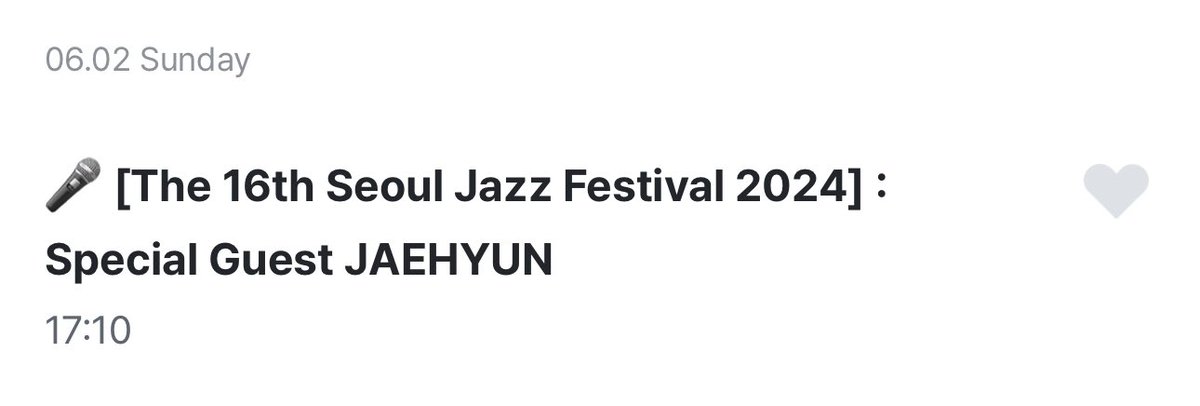 Schedule Update 28.05.24 Seoul Jazz Festival 2024 - แจฮยอน ⏰2 มิถุนายน 15.10 น. (ไทย) #๑๒๗ไปทำงาน #JAEHYUN #재현 #NCT127 @NCTsmtown_127