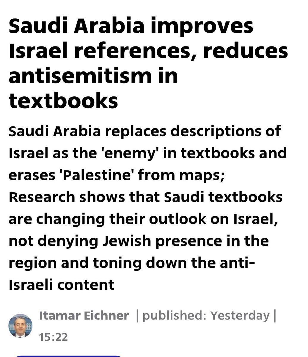 Saudi Arabia is paving the way to normalcy in the Middle East. The Middle East has insane levels of antisemitism and hatred towards Israel indoctrinated from childhood. The Saudis decisively taking steps against this is monumental. Peace is possible everywhere. This is proof.