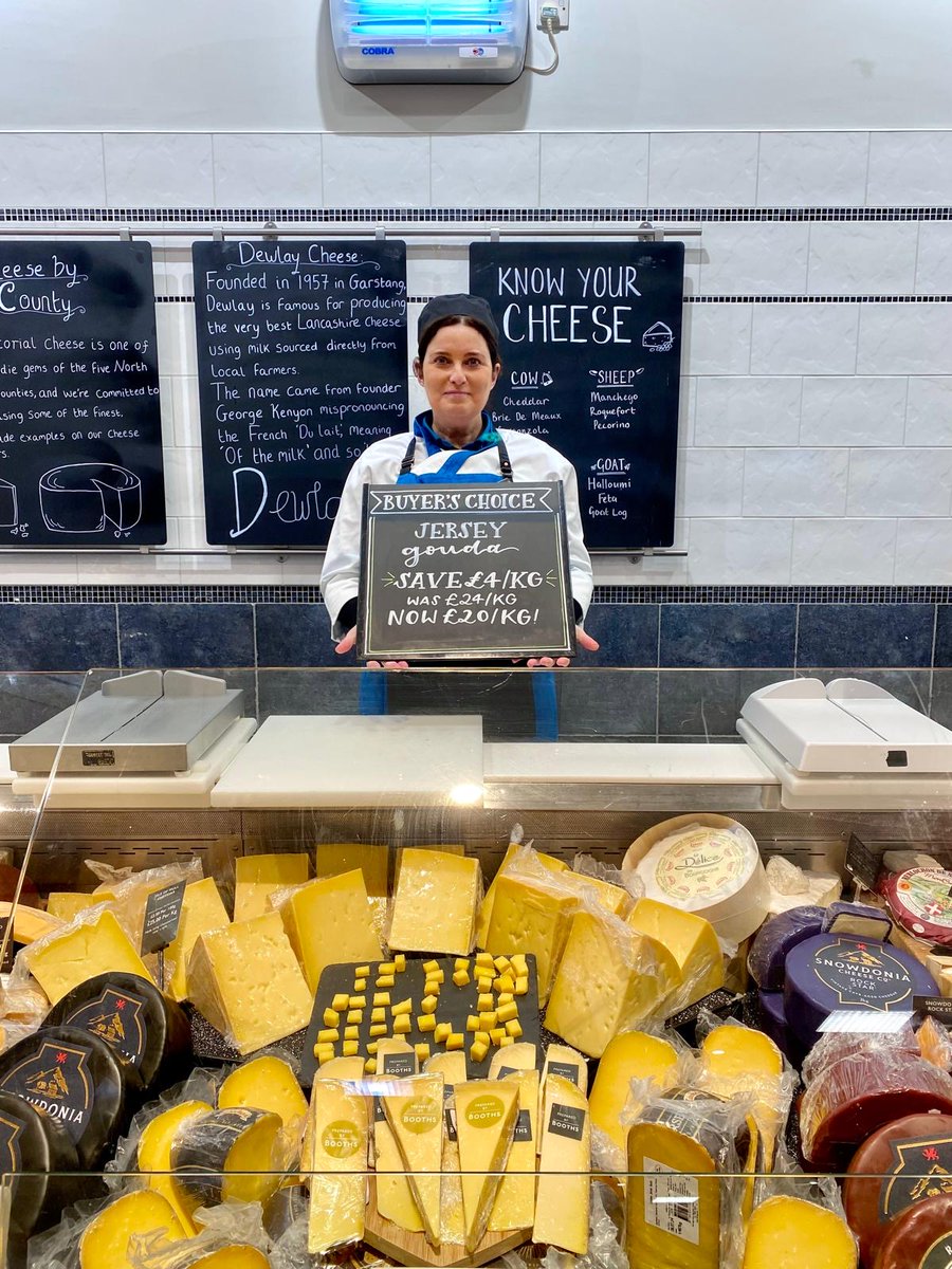 Rachelle on the cheese counter at Knutsford has an offer on buyer's choice Jersey Gouda now only £2/100g (£20/kg) 🧀